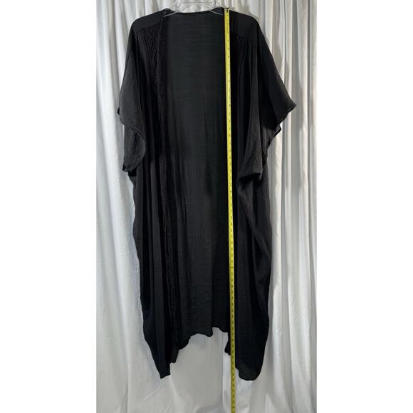 Boho Robe, Beach Cover up, Beach Robe, Black, Sz: OS, 83-15 - Picture 8 of 9